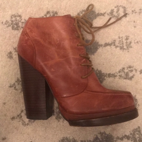 Aldo Platform Booties - Brown Leather - Picture 2 of 7